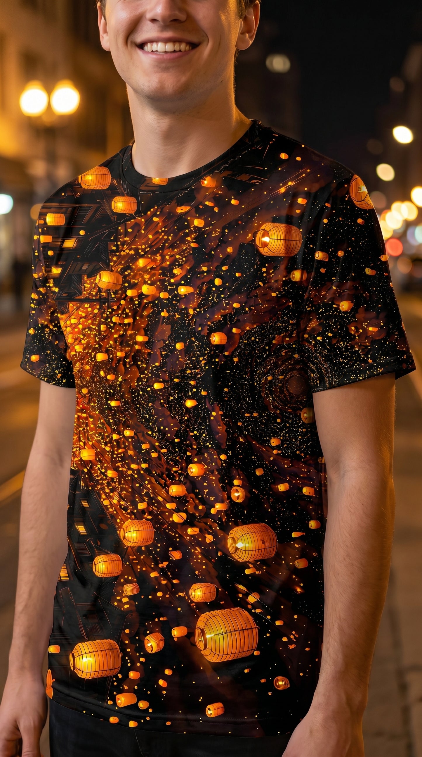 Lantern Galaxy — Cosmic Night Festival T-Shirt Design