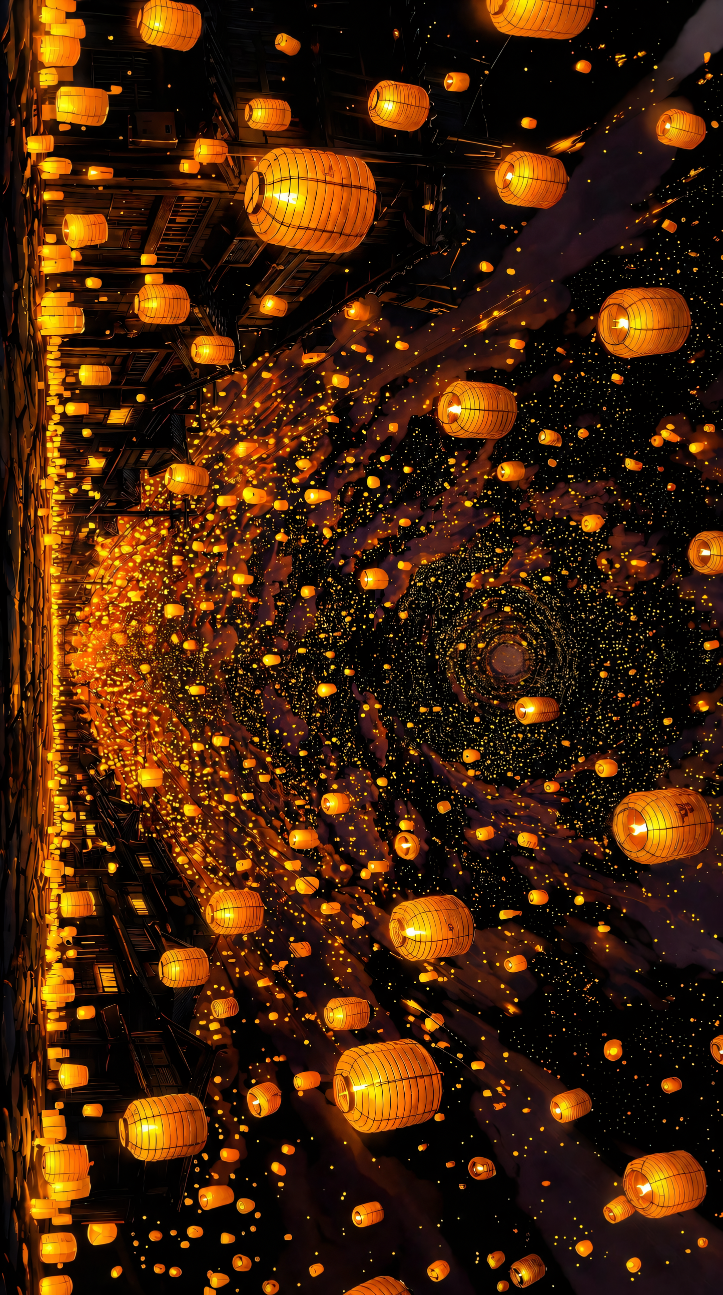 Lantern Galaxy — Cosmic Night Festival T-Shirt Design