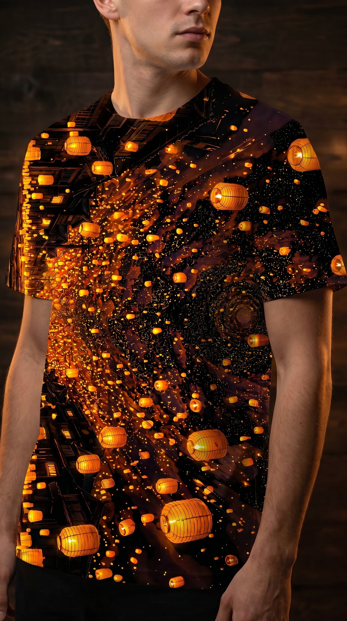 Lantern Galaxy — Cosmic Night Festival T-Shirt Design