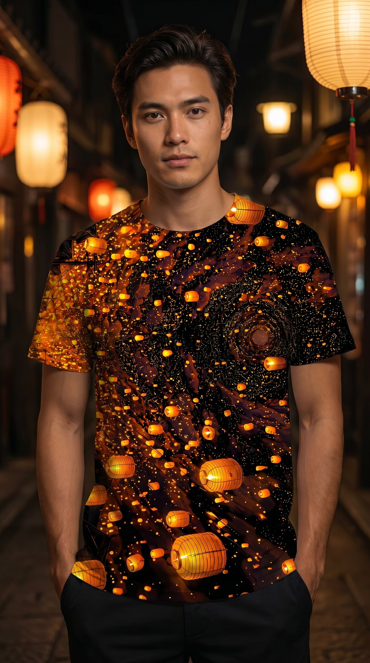 Lantern Galaxy — Cosmic Night Festival T-Shirt Design