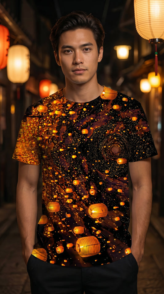 Lantern Galaxy — Cosmic Night Festival T-Shirt Design